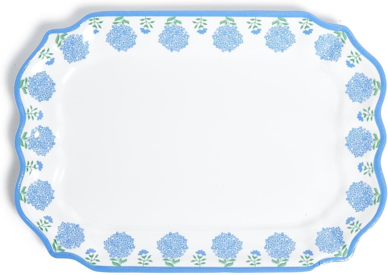 Hydrangea Blue and White Melamine Serving Platter