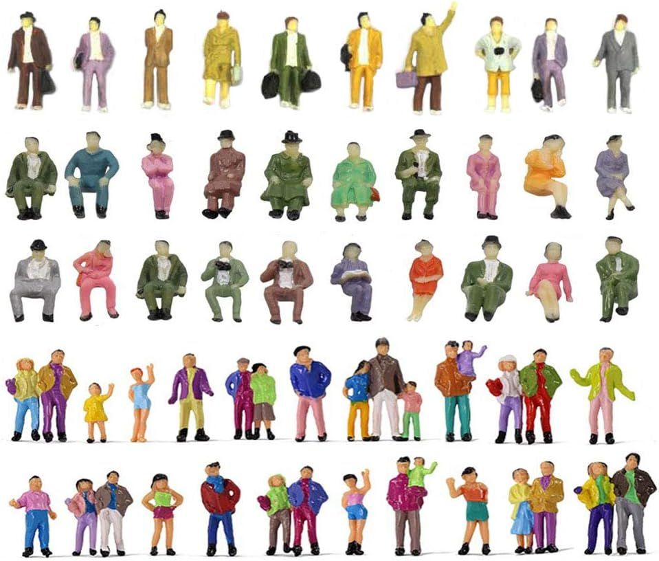 Hand Painted HO Scale Miniature People Figurines Set