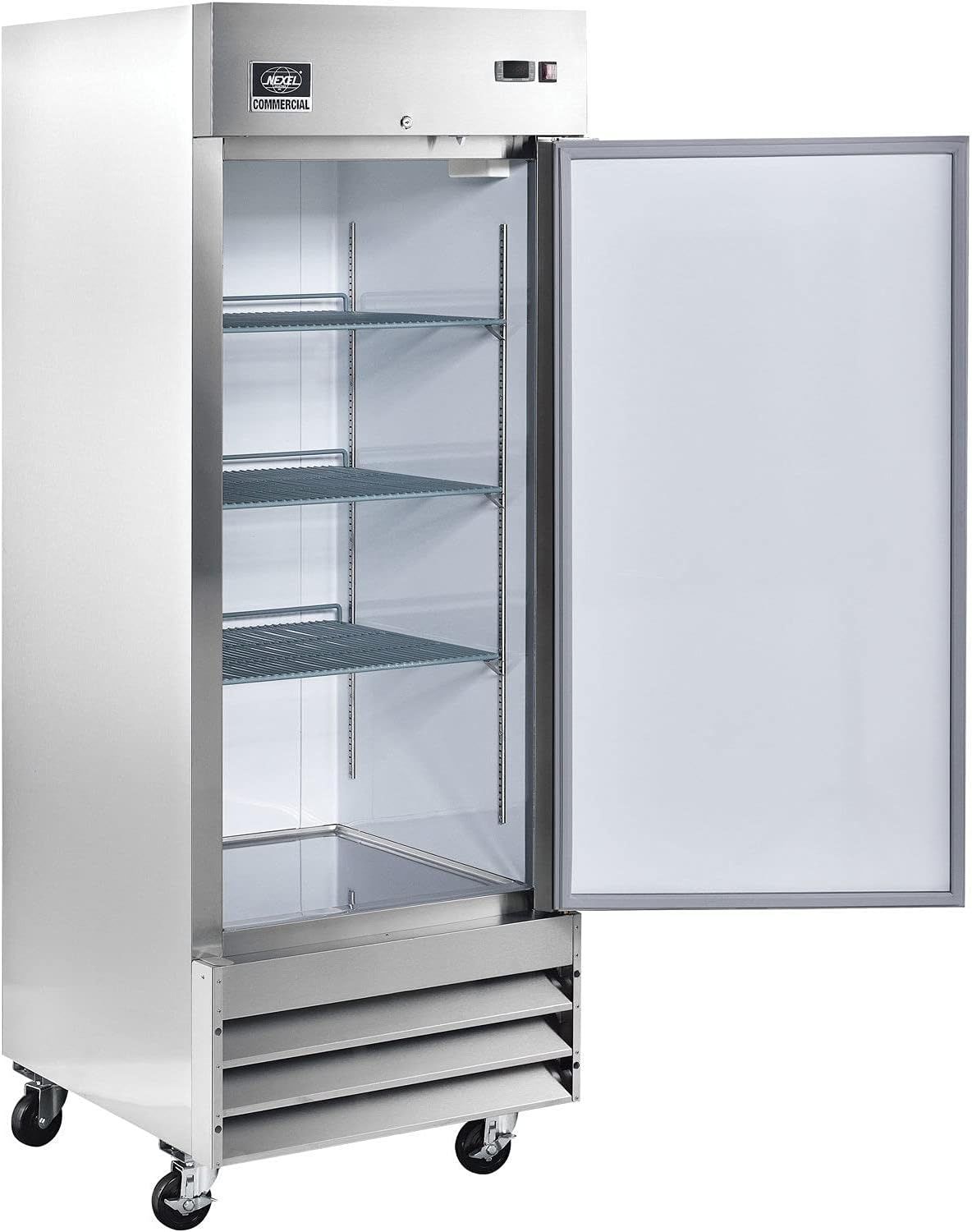 Stainless Steel Commercial Reach-In Freezer with Digital Controls