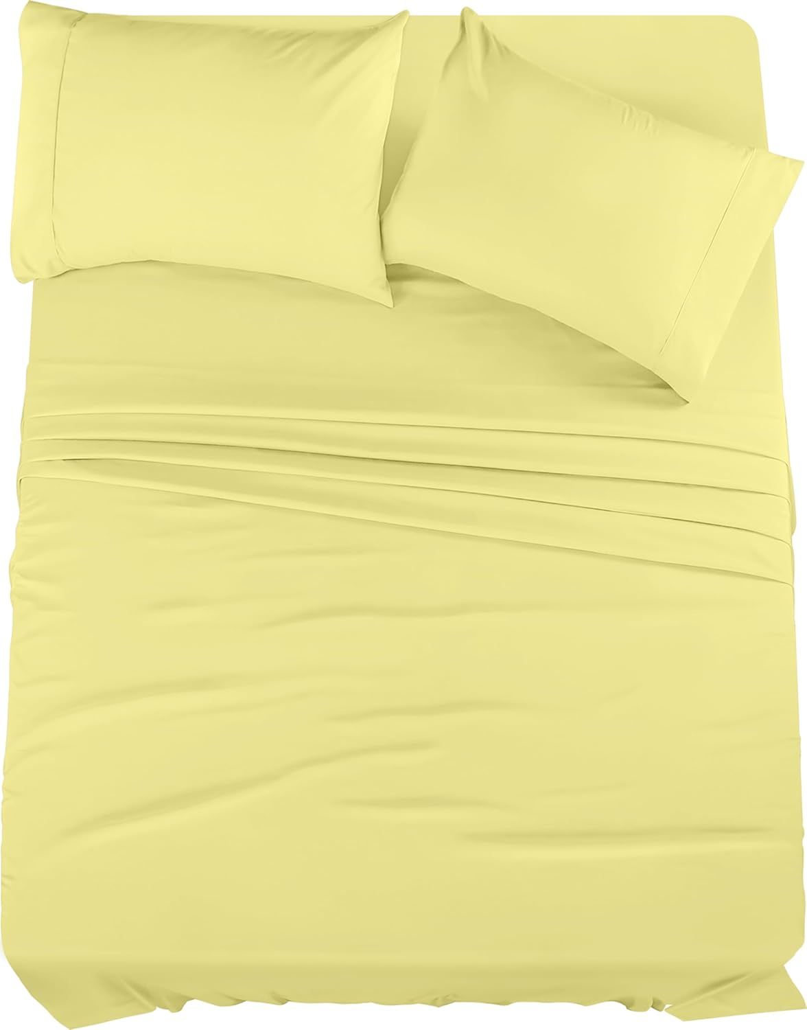 Yellow Queen Brushed Microfiber 4-Piece Bedding Set