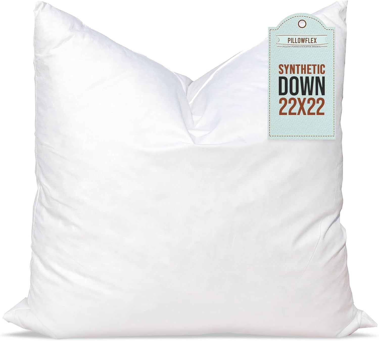 Pillowflex 22x22 White Synthetic Down Pillow Insert