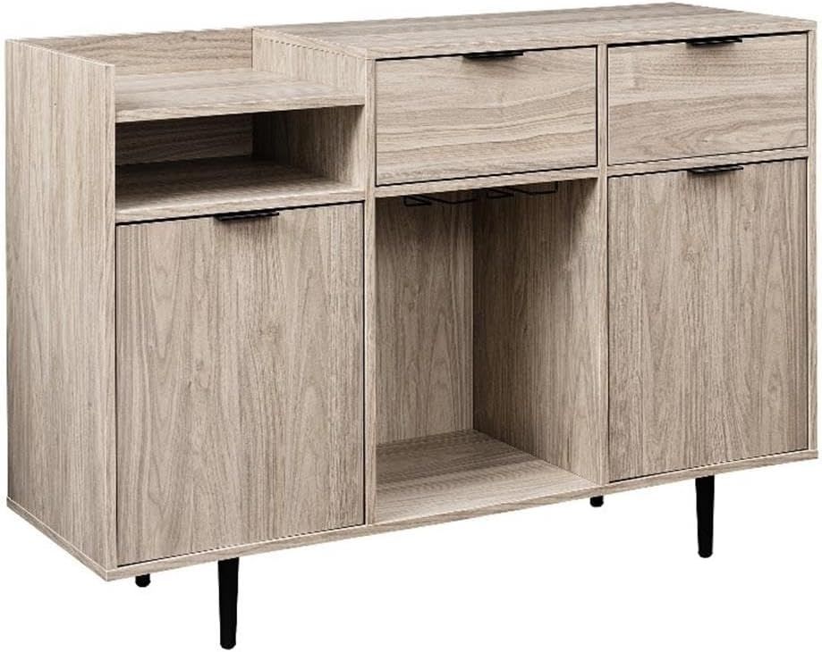 Birch 48" Modern Storage Bar Cabinet with Stemware Racks