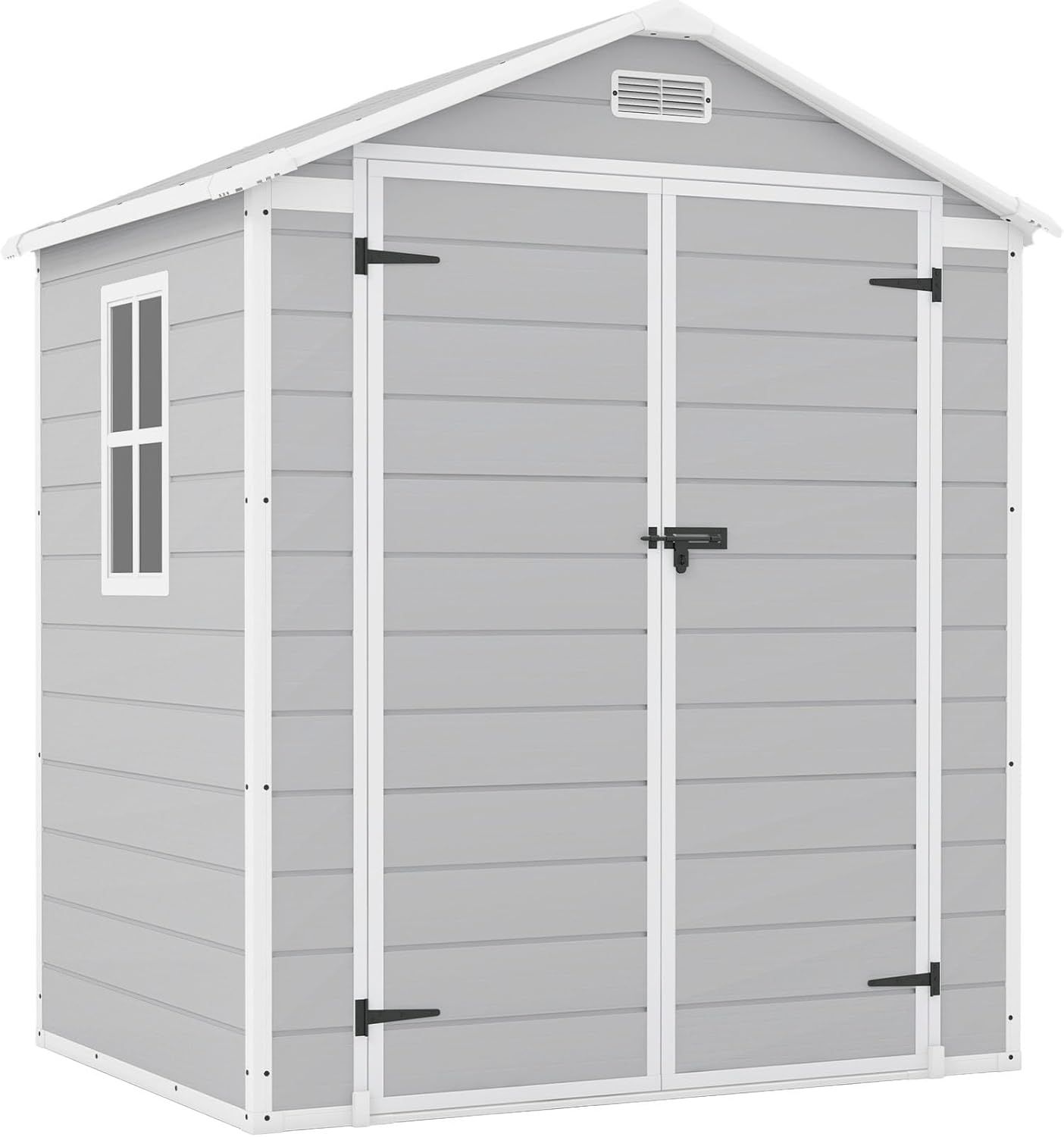 Gray 6x4 FT Resin Outdoor Storage Shed with Window