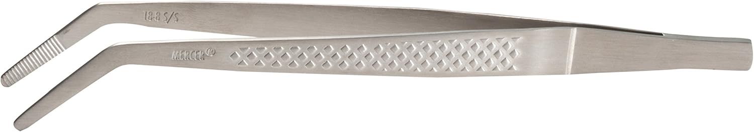 Mercer 6-Inch Stainless Steel Curved Chef Plating Tongs