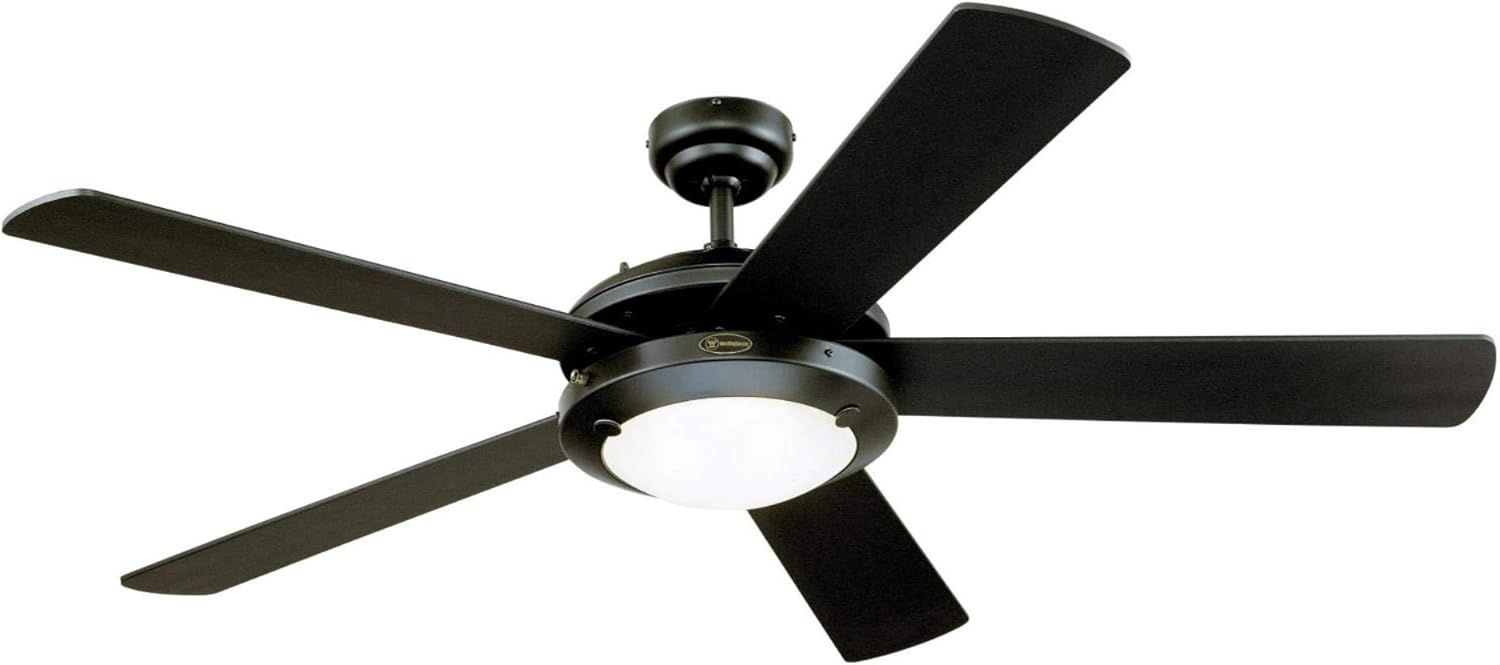 Matte Black 52-Inch Ceiling Fan with LED Light