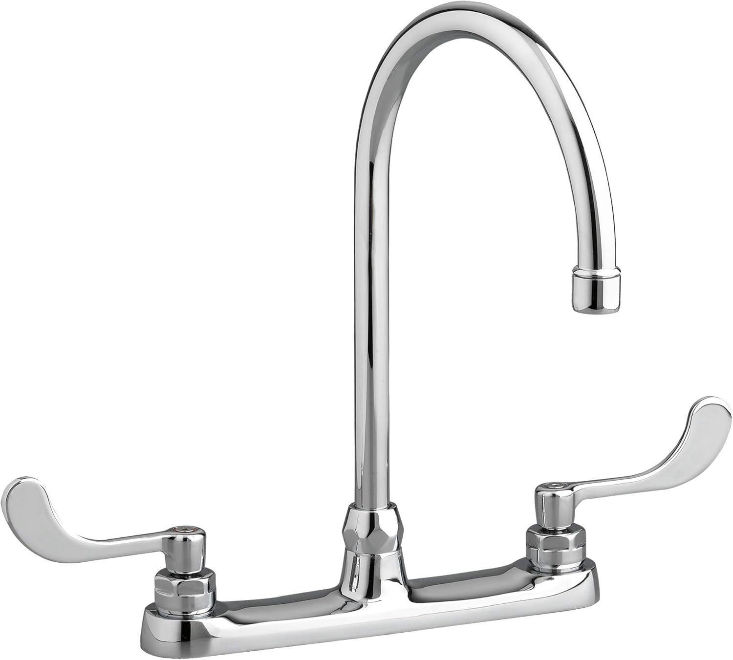 Chrome Gooseneck Kitchen Faucet with Dual Handles, 8-Inch