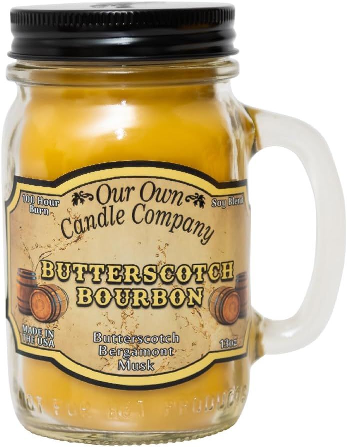 Butterscotch Bourbon Scented 13oz Brown Soy Jar Candle