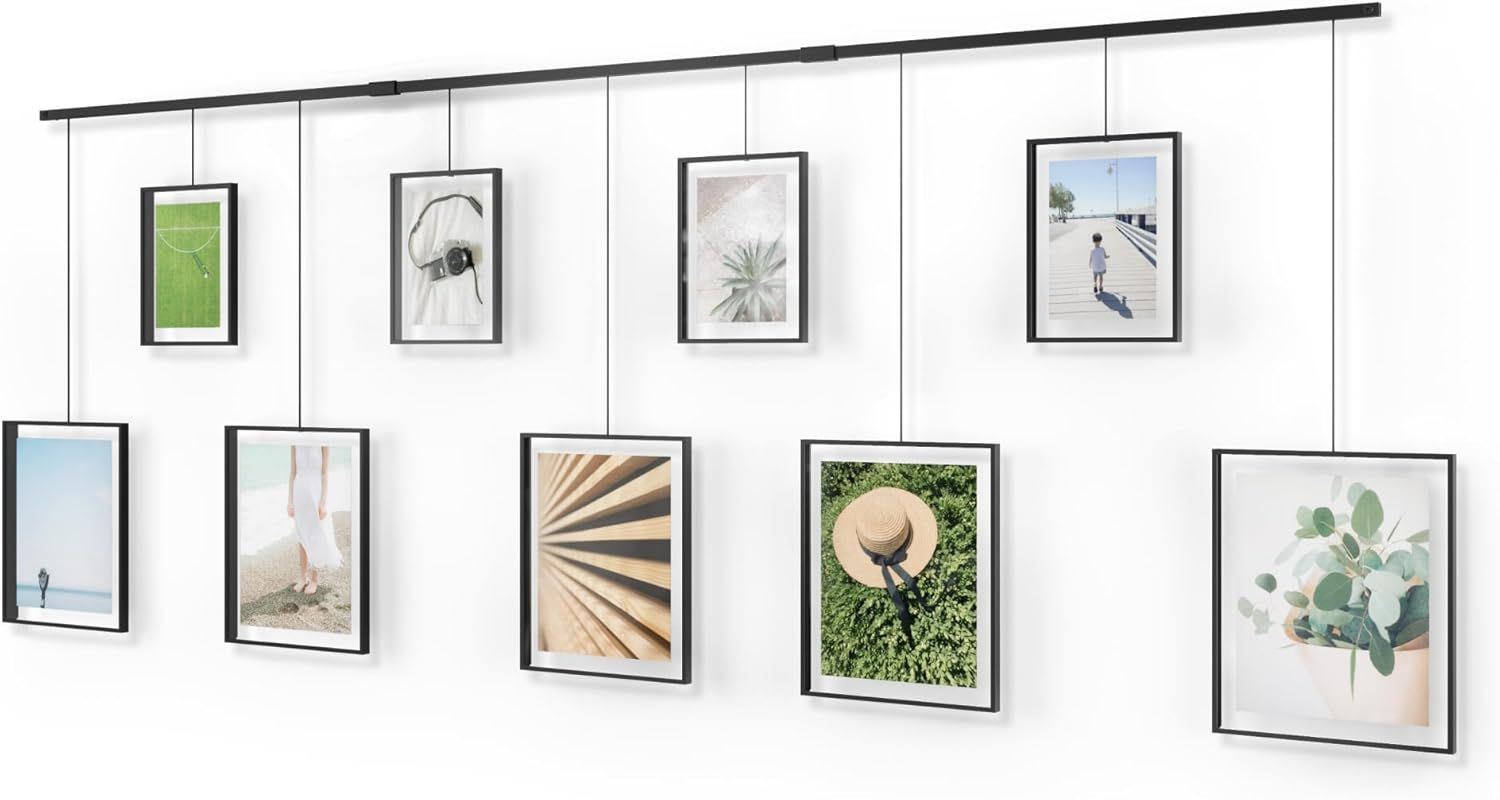 Exhibit Classic Black Multi-Photo Wall Display with Sleek Beam