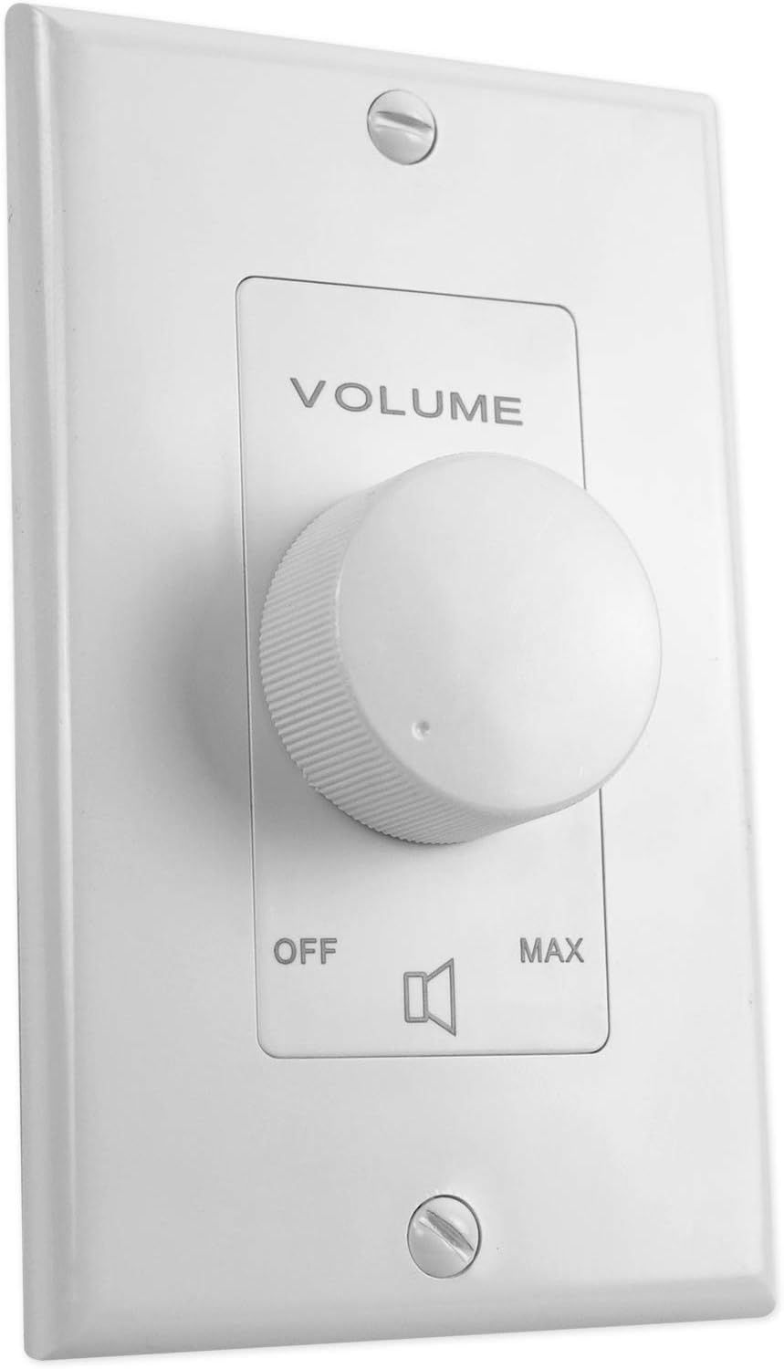 White 35W 70V Wall Volume Control Zone Controller