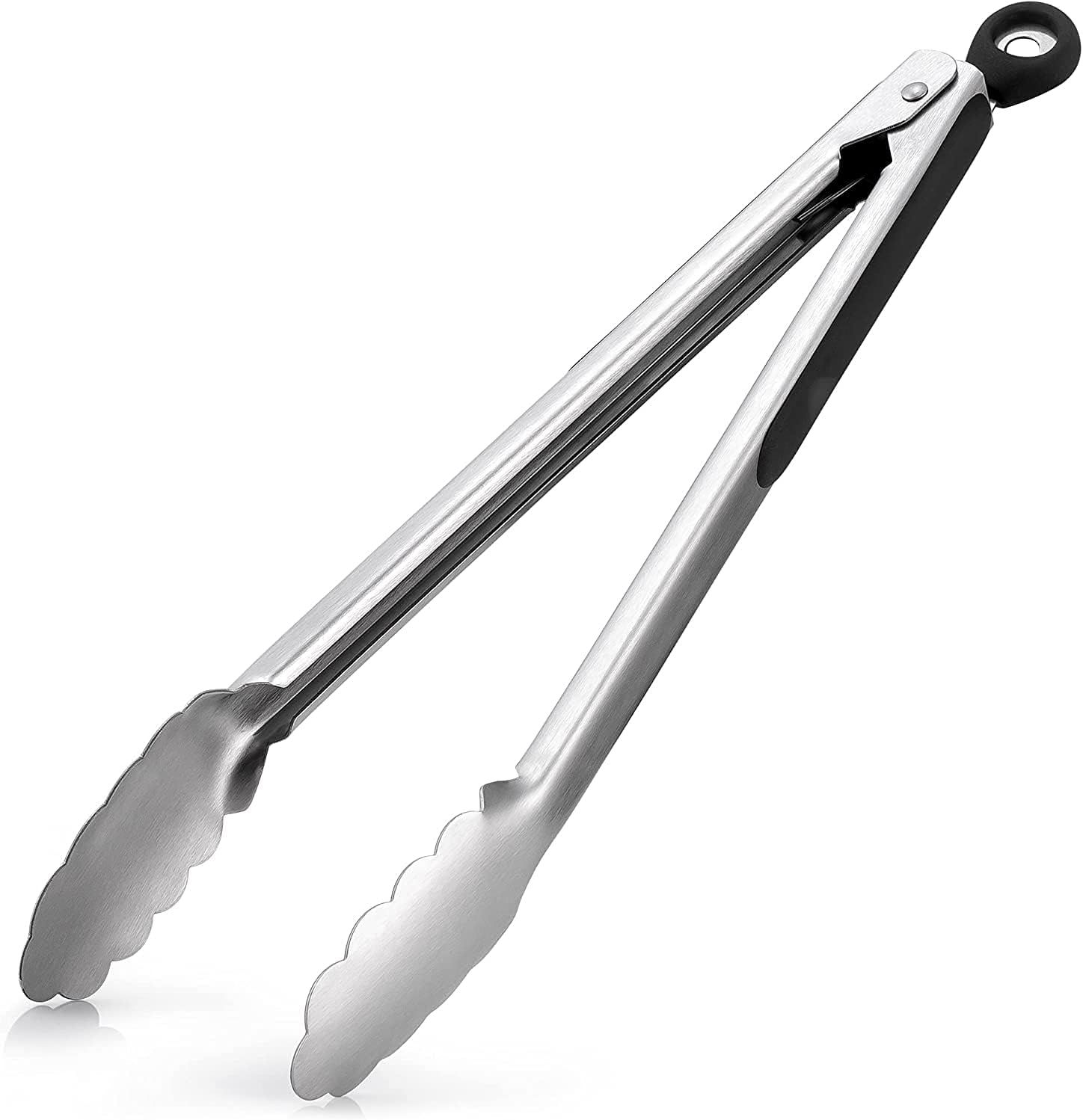 12-Inch Stainless Steel Scallop Head Kitchen Tongs