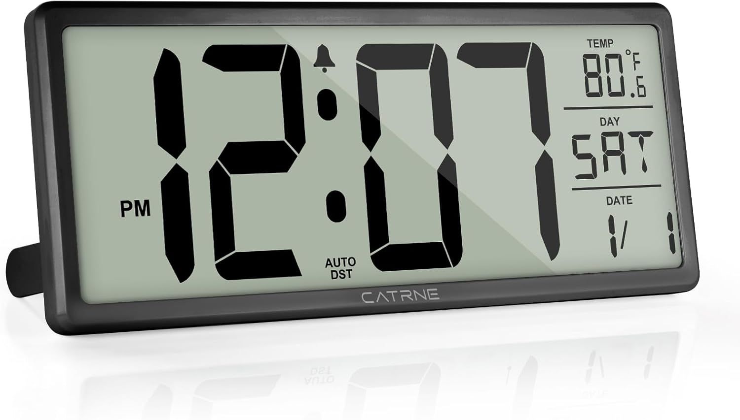 14.5'' Black Large Digital Wall Clock with Jumbo LCD Display