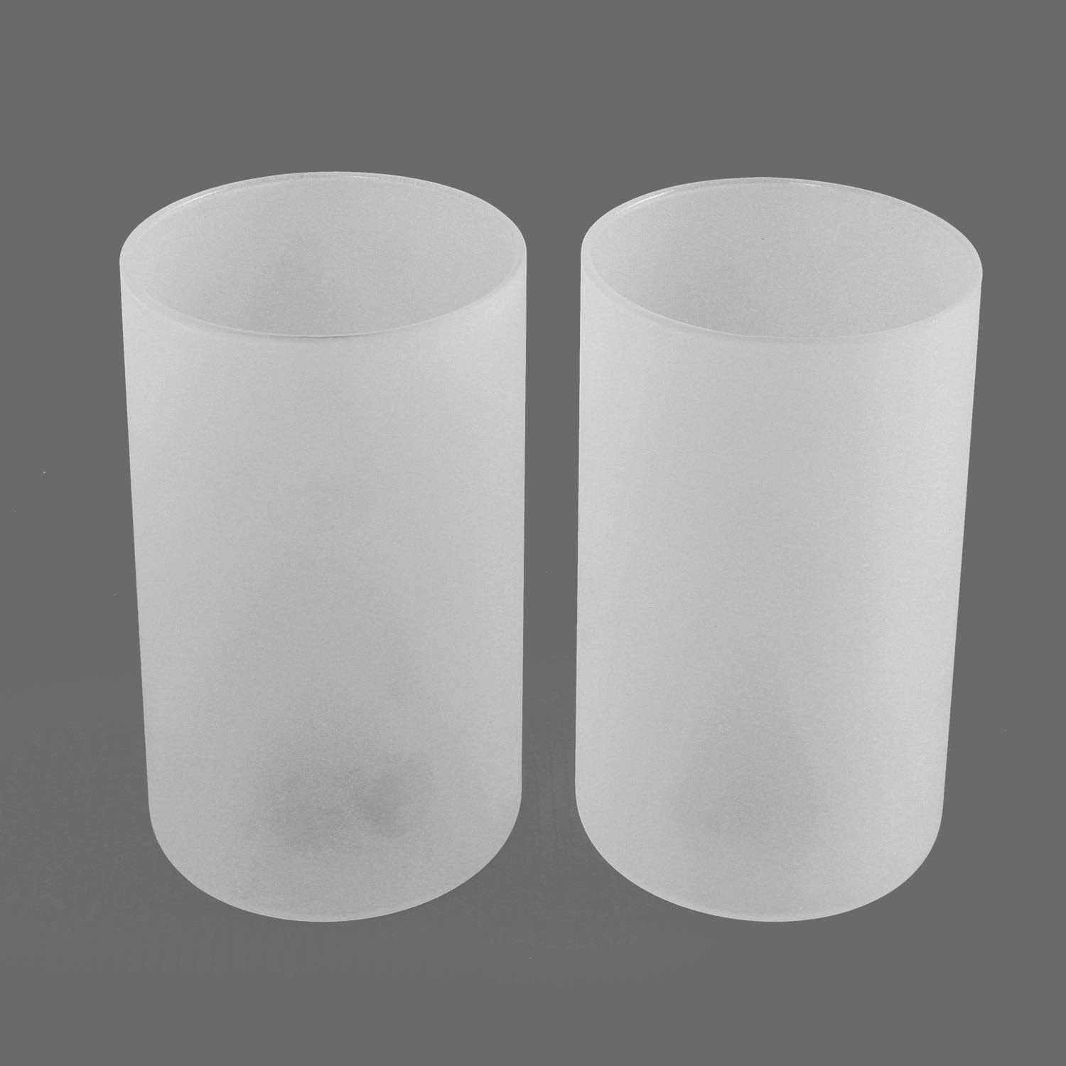 Frosted Glass Cylinder Lamp Shade Set of 2