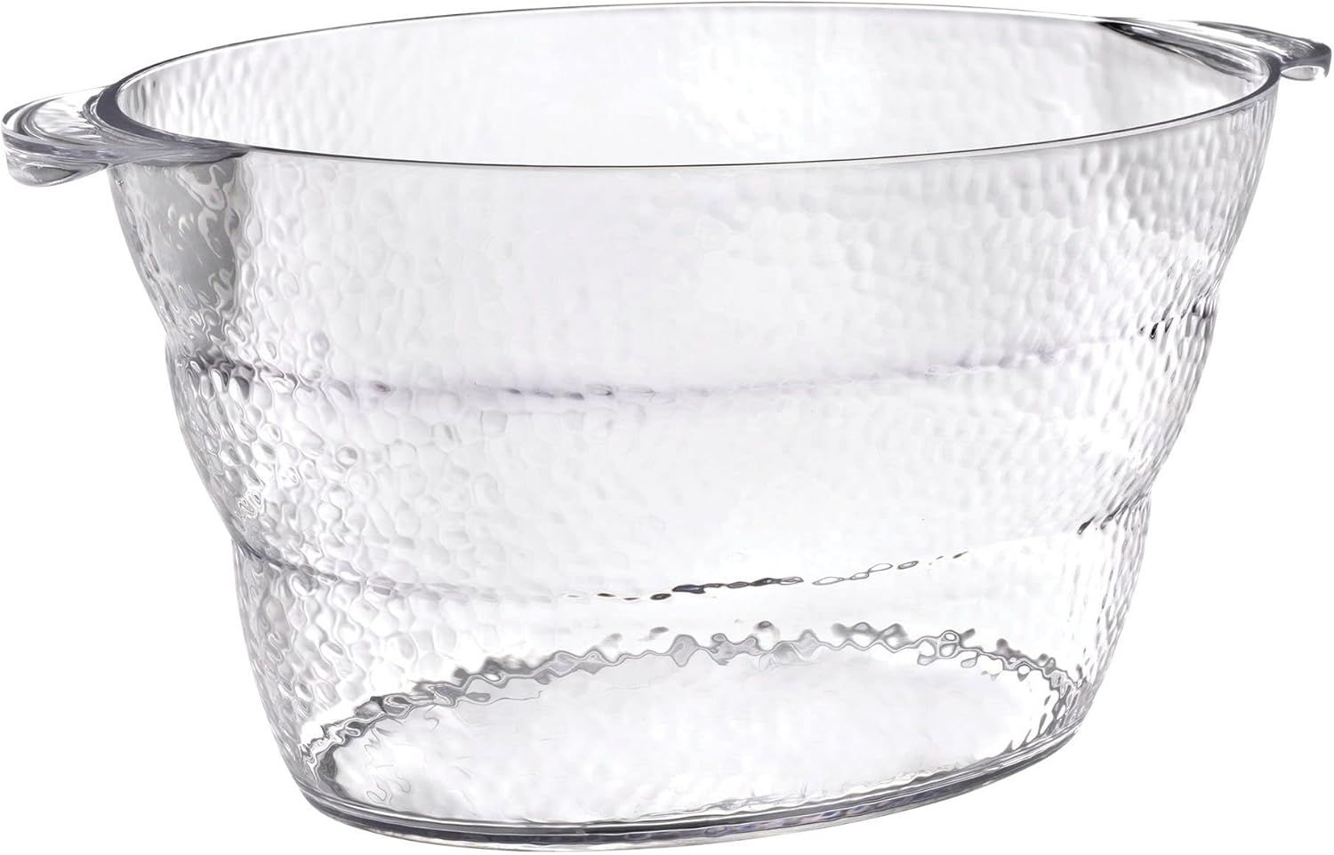 Clear Hammered Plastic Beverage Tub with Handles, 3.5 Gallon