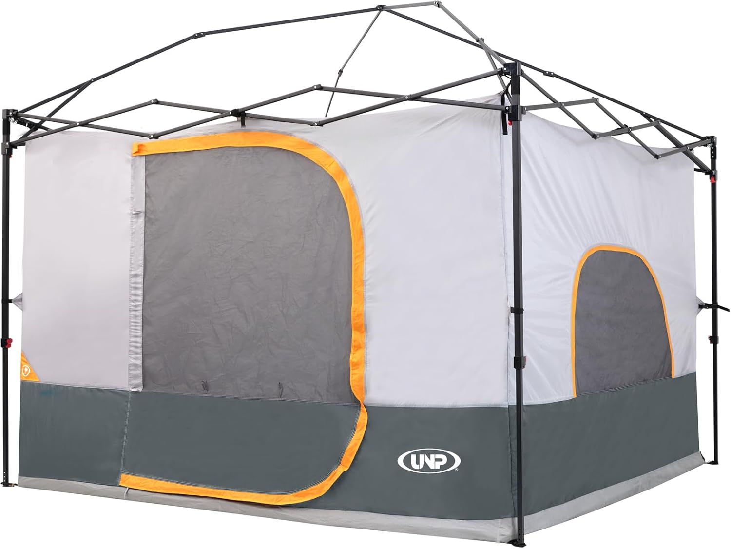 Gray and Orange 10' x 10' Pop Up Camping Canopy Tent