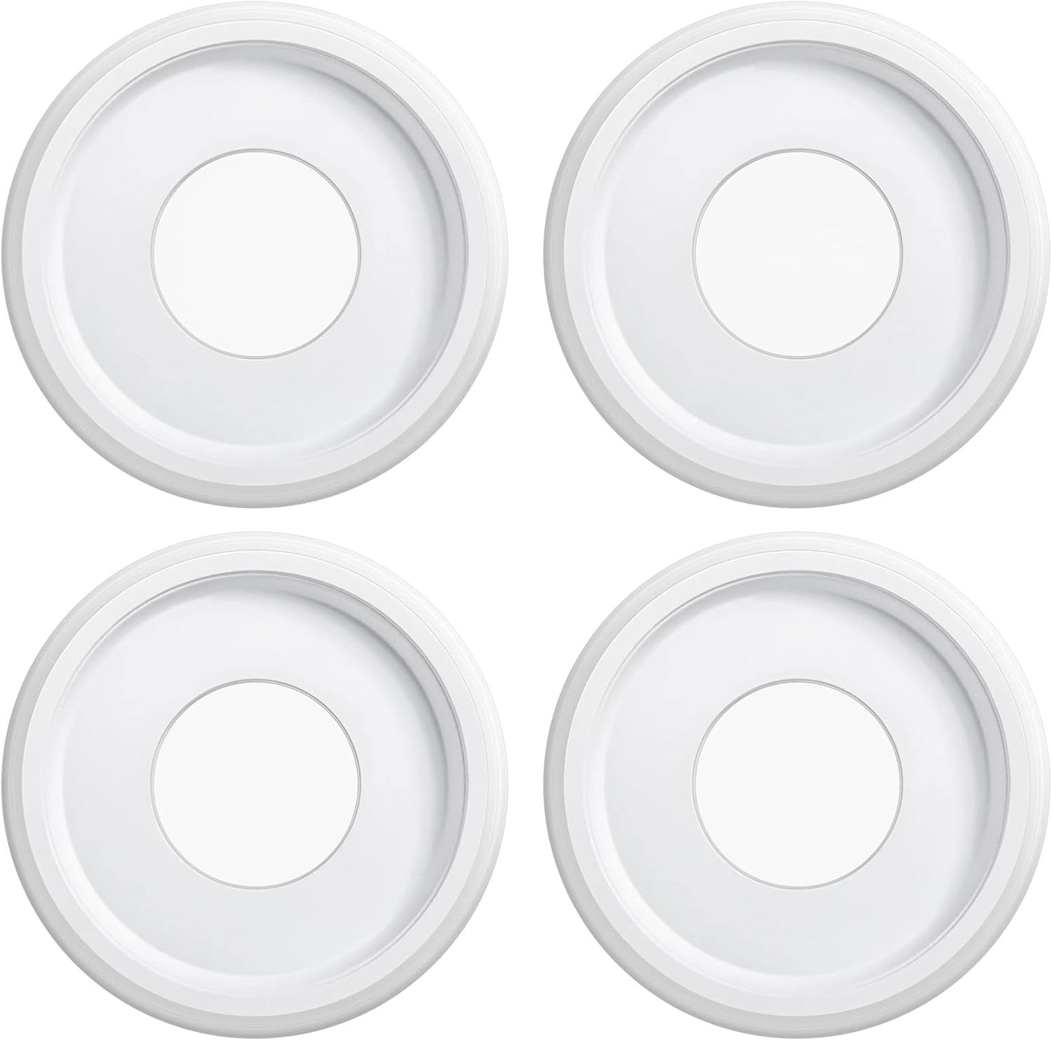 Smooth White Polyurethane Round Ceiling Medallions, 9.75-Inch, Set of 4