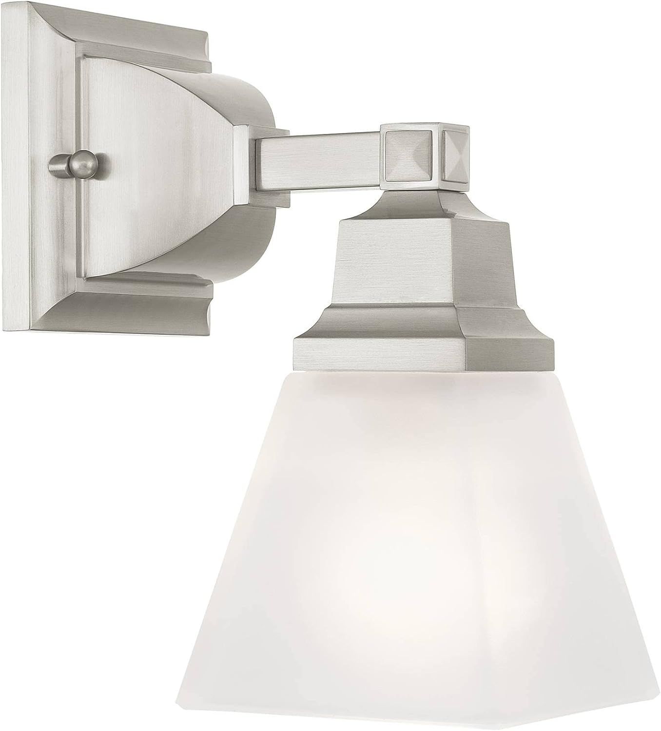 Elegant Brushed Nickel Wall Sconce with Satin Glass Shade