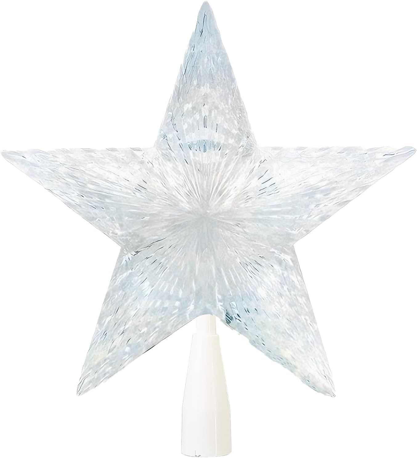 Crystal White LED Pentagram Star Tree Topper