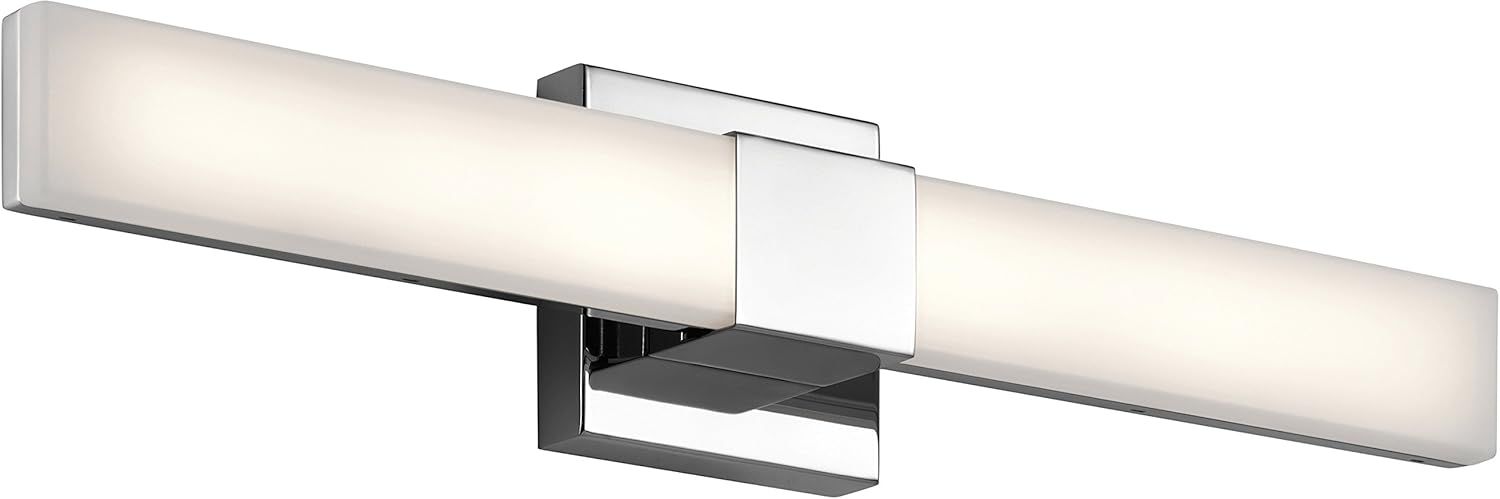 Elan 24-Inch Chrome LED Vanity Light with White Acrylic Shade