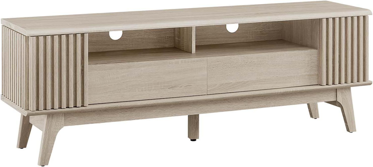 Eudora 60'' Light Oak Modern TV Stand with Cabinet