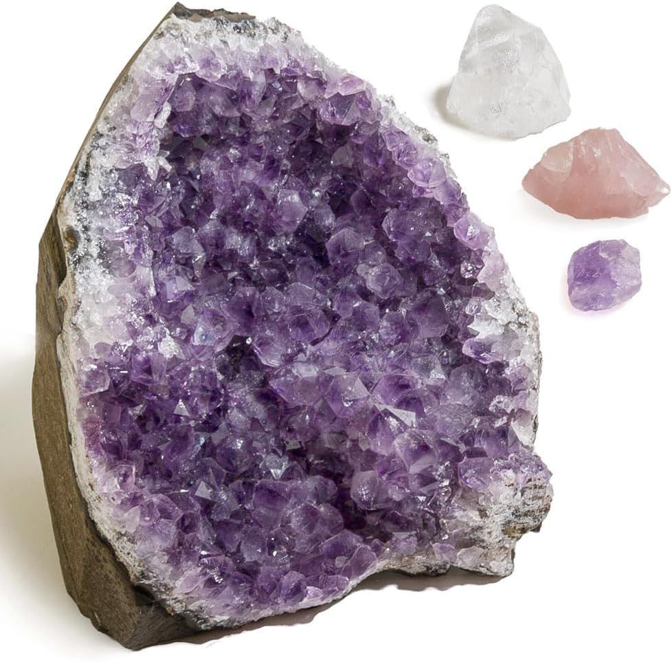 X-Large Amethyst Geode and Self-Love Crystal Healing Set