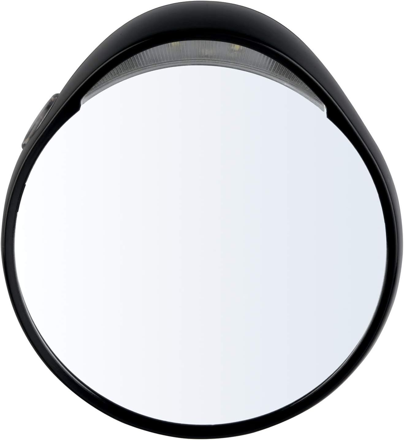 Black 10X Magnifying Lighted Wall Mounted Mirror