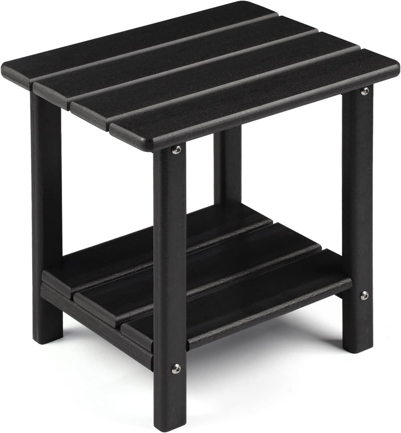 Black Hexagonal HDPE Adirondack Outdoor End Table