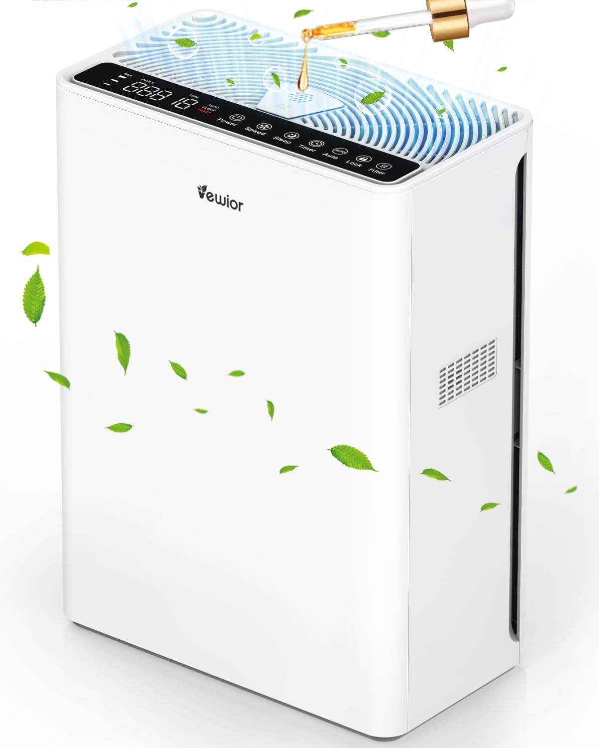 White HEPA Air Purifier with Odor Absorbing Filter