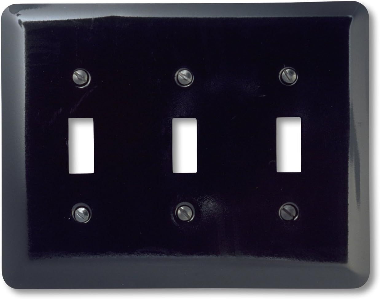 Black Steel Triple Toggle Wall Plate