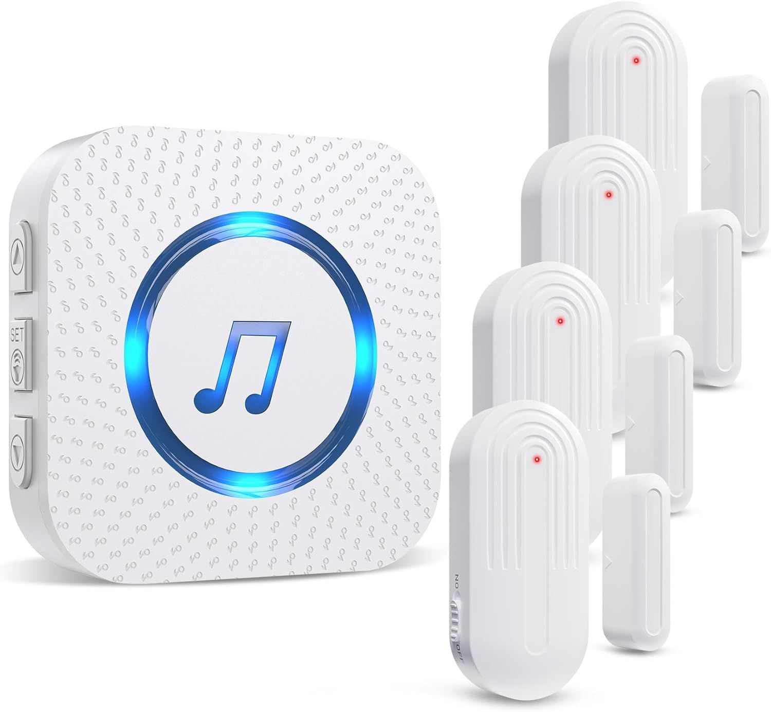 Wireless White Door Chime with Volume Control and 55 Chimes