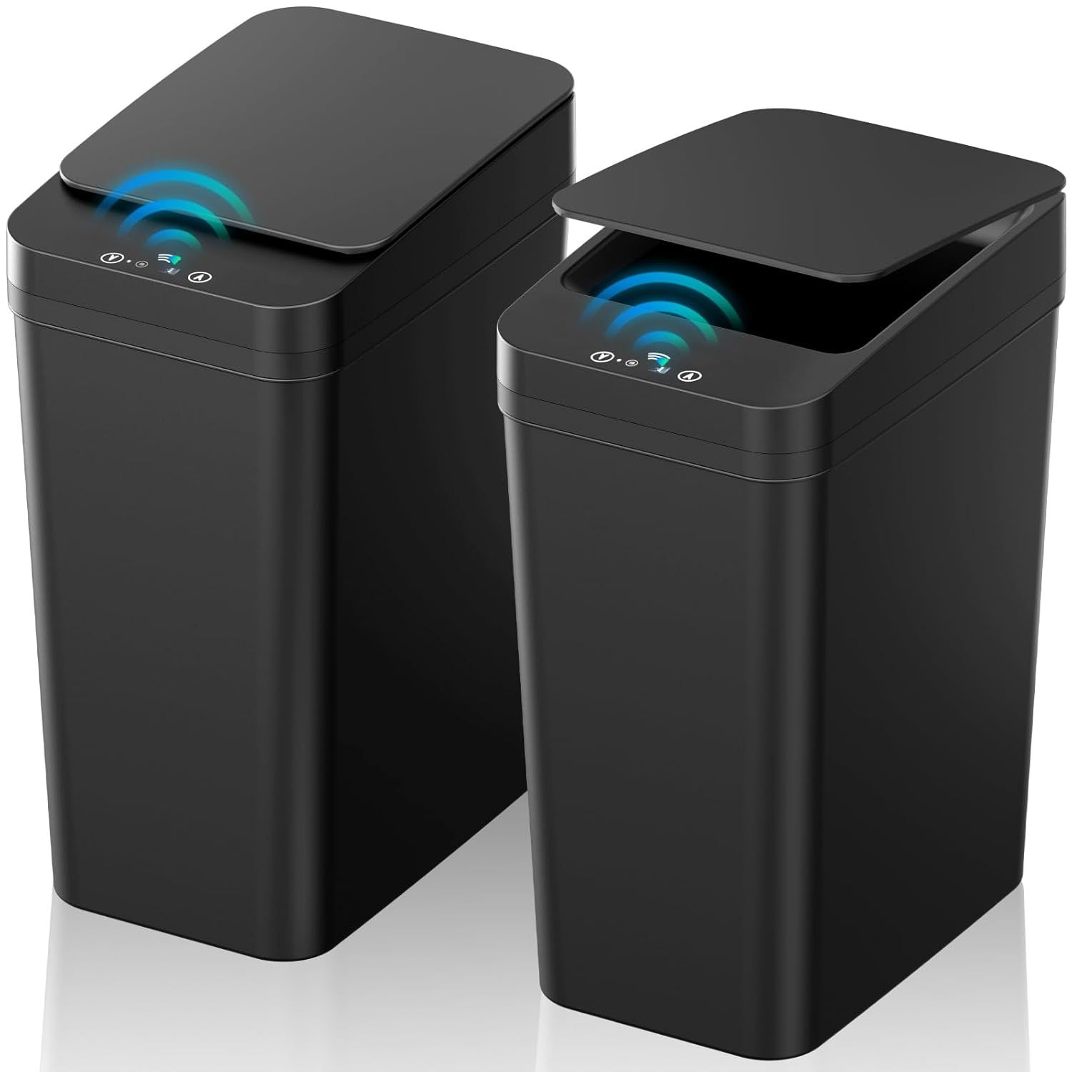 Black 2.2 Gallon Touchless Motion Sensor Trash Can Set