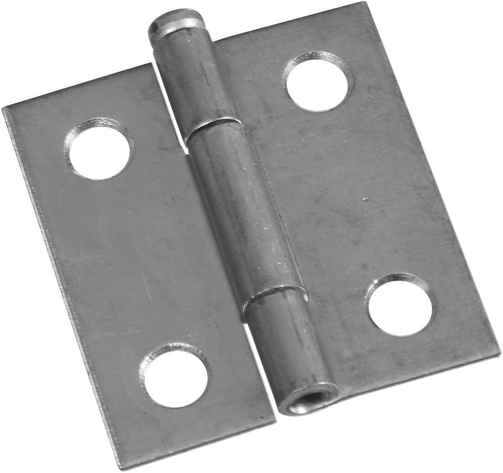 Zinc Plated Steel Narrow Butt Hinges, 2 Pack