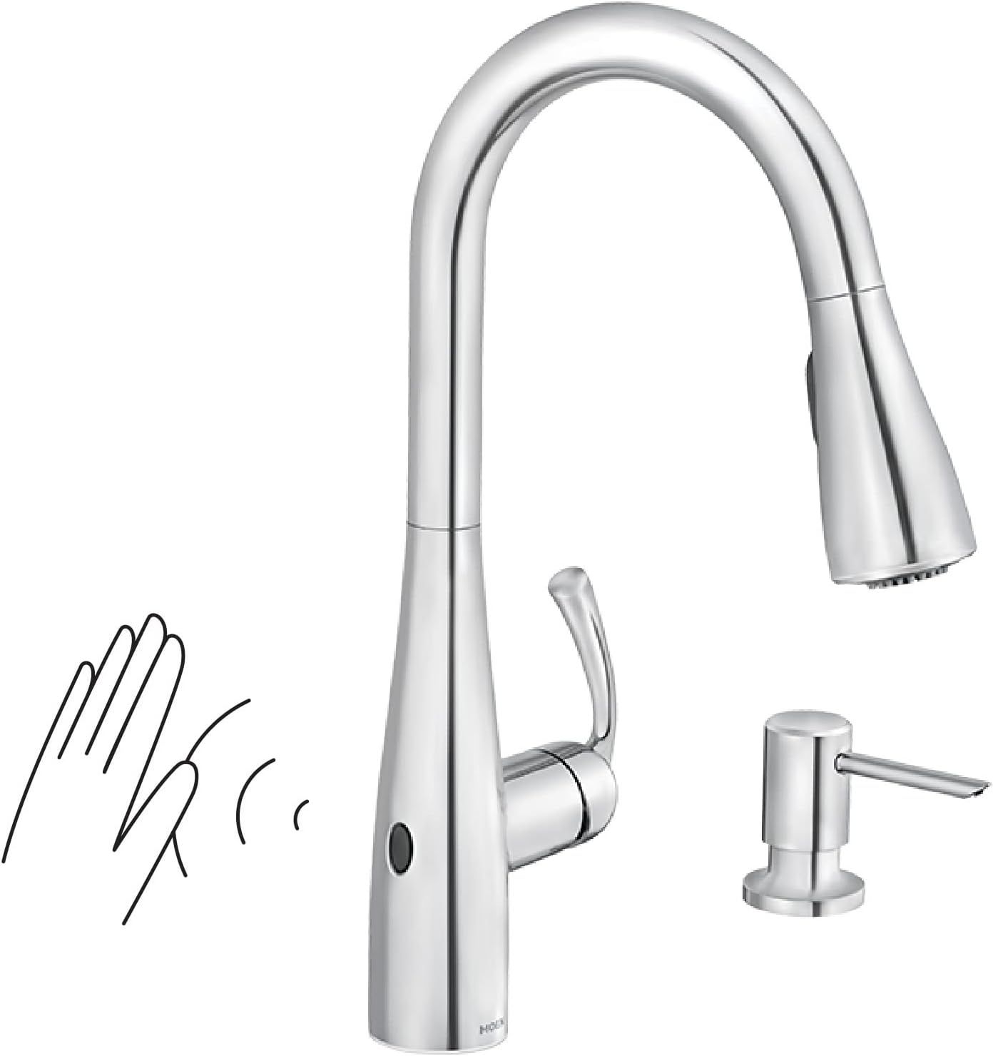 Chrome Touchless Kitchen Faucet with Pull-out Spray