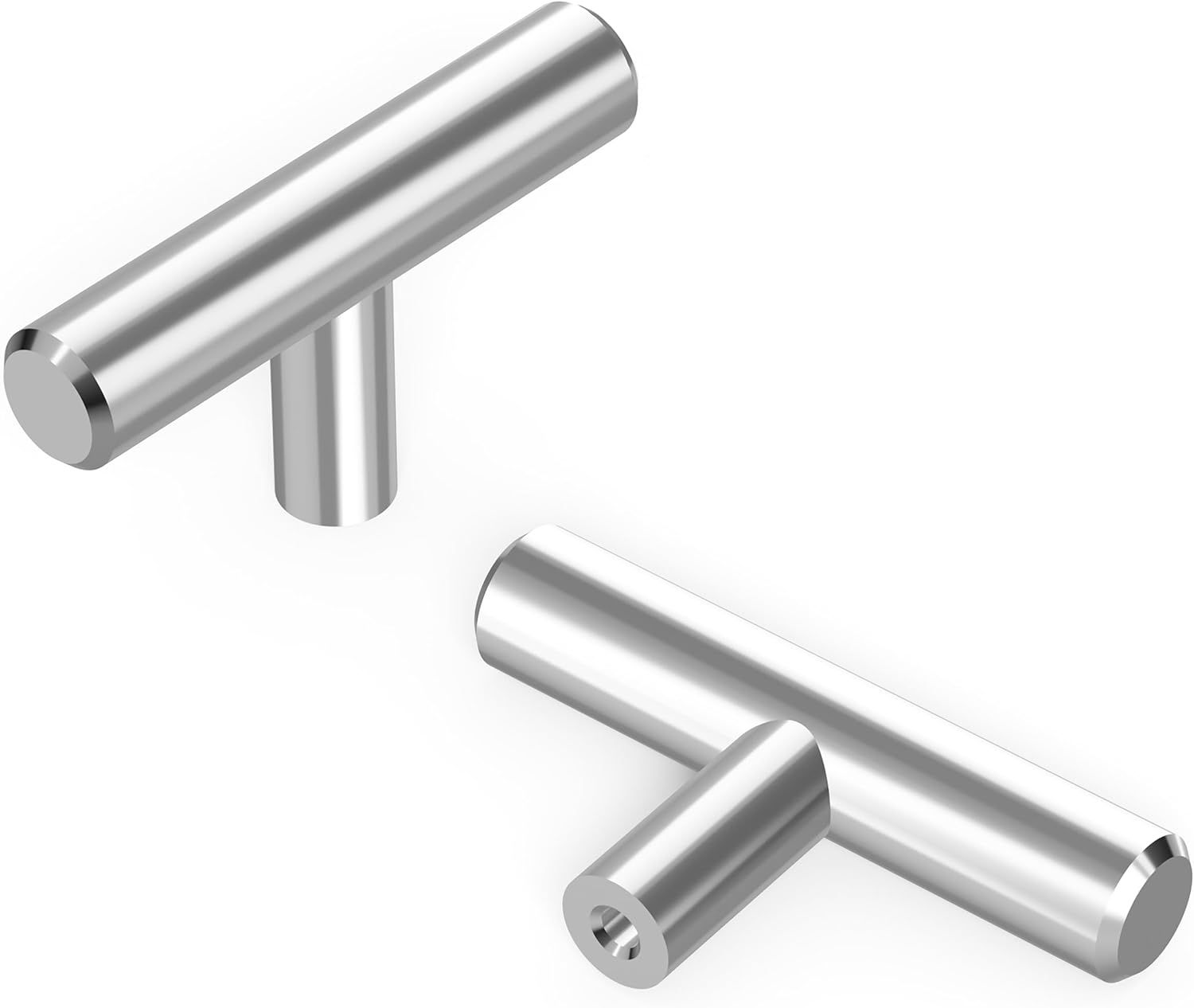 Polished Chrome T-Shaped Bar Cabinet Knob with Mounting Hardware