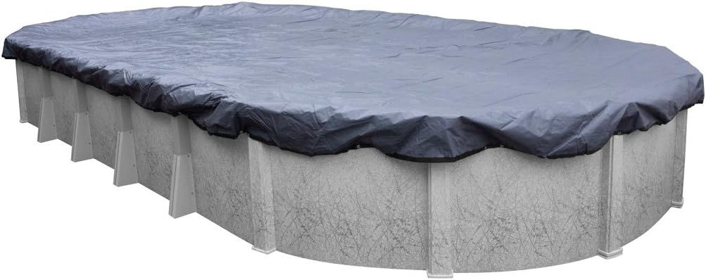 Slate Blue Heavy-Duty Oval Winter Pool Cover for Above Ground Pools