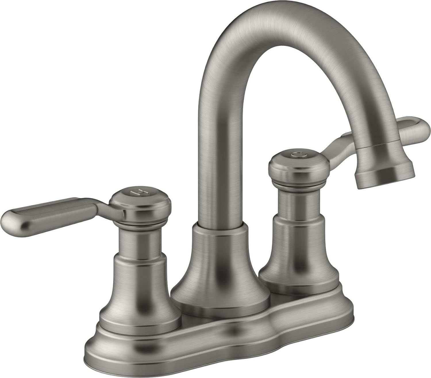 Elegant Brushed Nickel Dual-Handle High Arc Bathroom Faucet