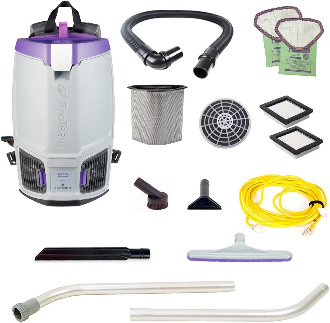 ProTeam GoFit 6 Quart Purple Commercial Backpack Vacuum with HEPA Filter