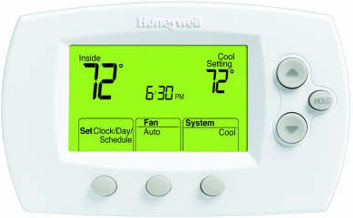 White Programmable Digital Thermostat with Large LCD Display