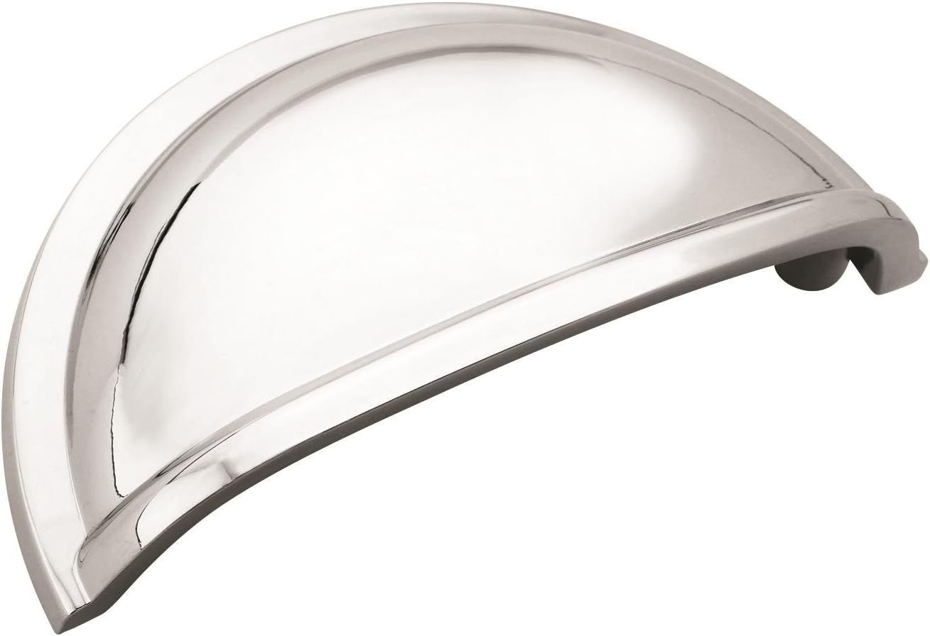 Polished Chrome Traditional Cup Pull with Mounting Hardware