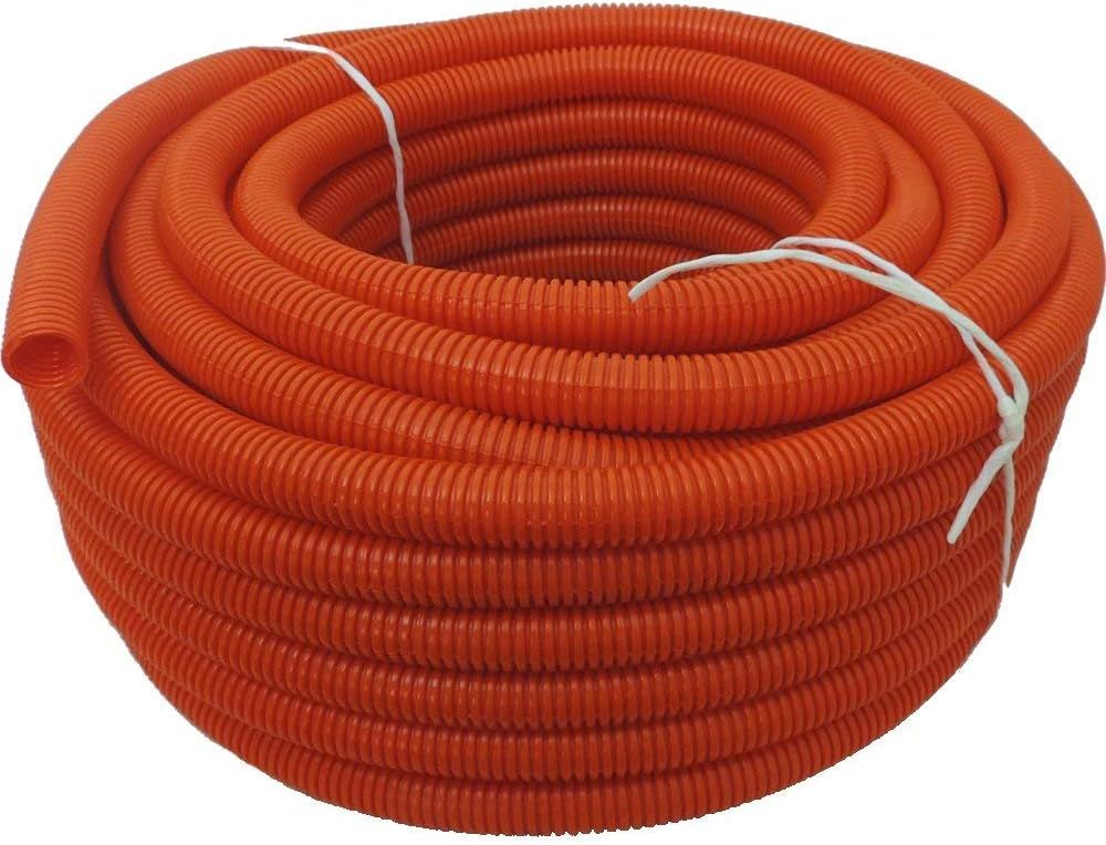 100 ft Orange Flexible Corrugated PVC Tubing Wire Loom