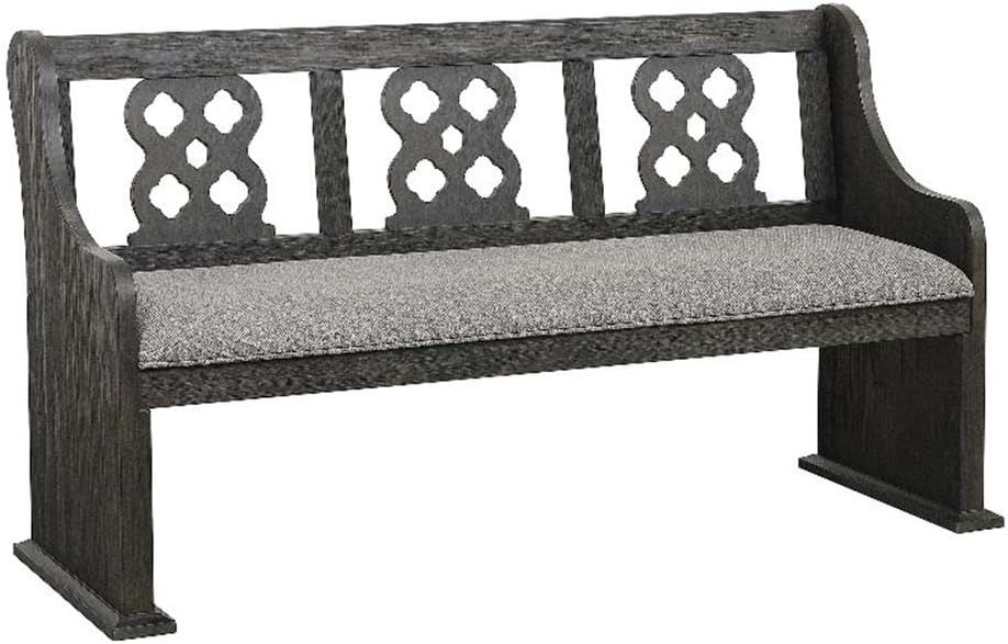 Arasina 62" Gray Distressed Wood Dining Bench