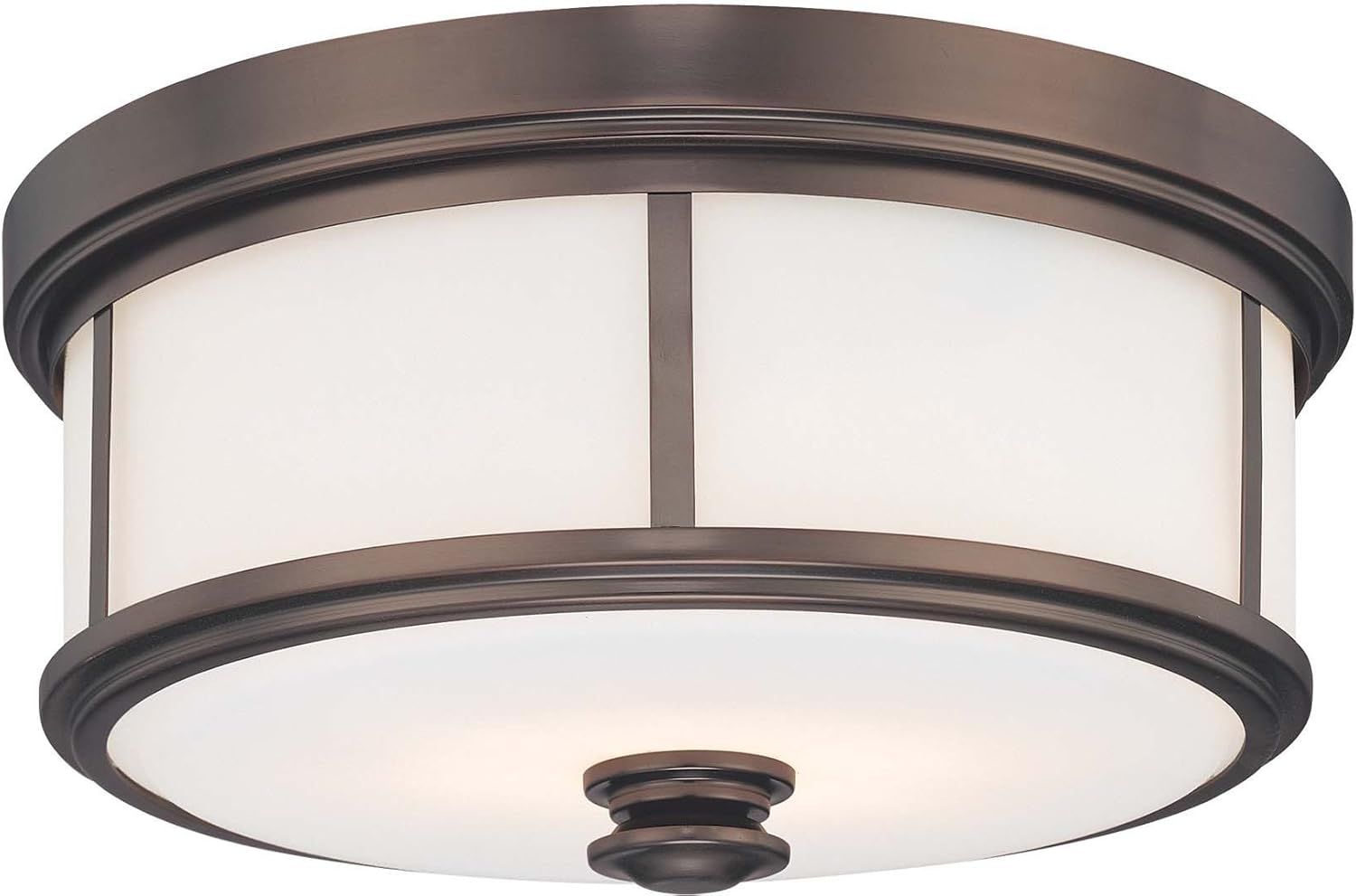 Harvard Court Bronze 16" Flush Mount Ceiling Light with Etched Glass