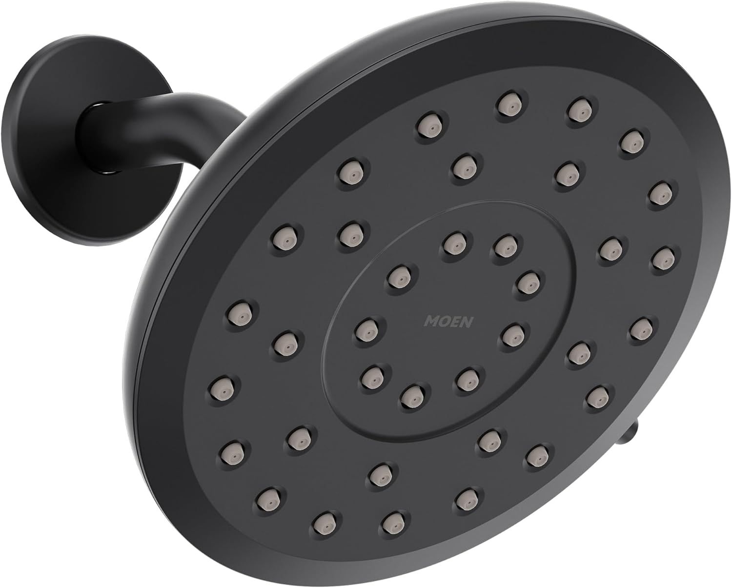 Matte Black Large Round Rain Shower Head with 8-Spray Settings