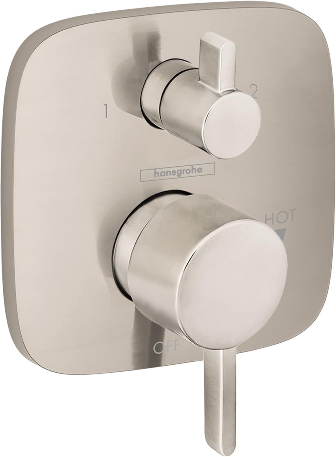 Brushed Nickel Modern Wall-Mounted Shower Trim