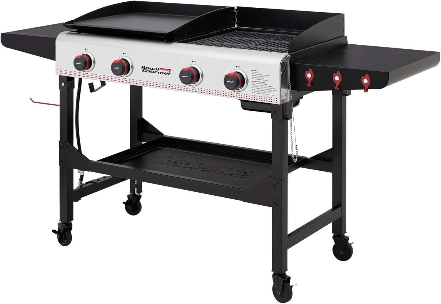 Royal Gourmet 66" Black and Silver Propane Gas Grill with Griddle