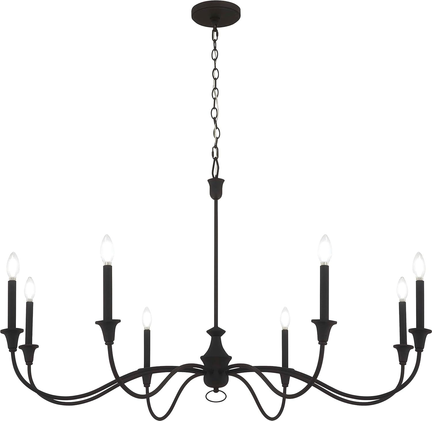 Textured Black 8-Light Candle Style Chandelier