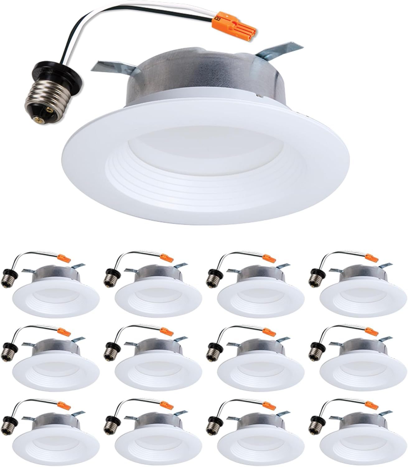 White Aluminum 4-Inch LED Recessed Lighting Pack