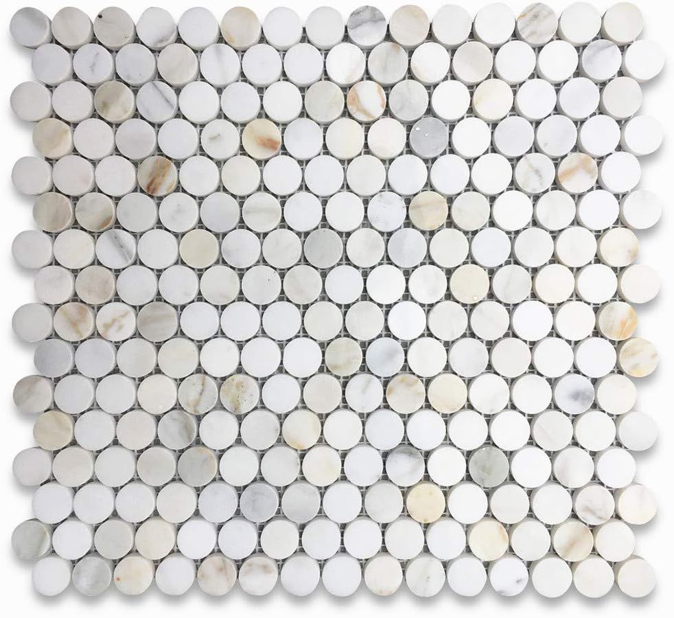 Calacatta Gold Circular Marble Mosaic Tile for Bathroom and Kitchen