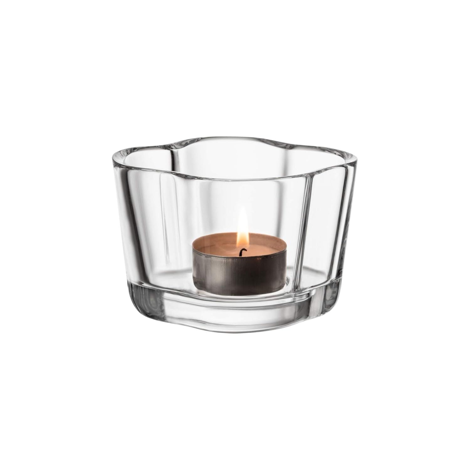 Finnish Mystique Clear Hand-Blown Glass Tealight Holder