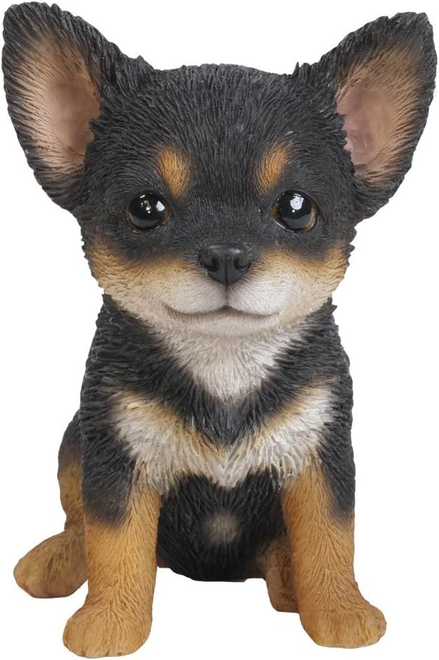 6.5'' Black and Tan Resin Chihuahua Puppy Figurine