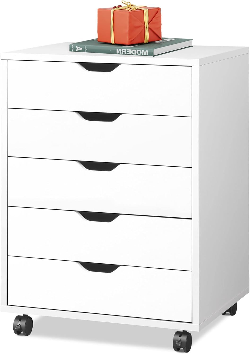 White Mobile 5-Drawer Water Resistant Storage Cabinet